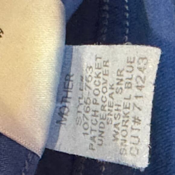 Mother High Rise Patch Pocket Wide Leg Jeans In Snorkel Blue Size 33 NWT - Picture 9 of 12